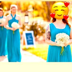 teal/blue oceanic gown